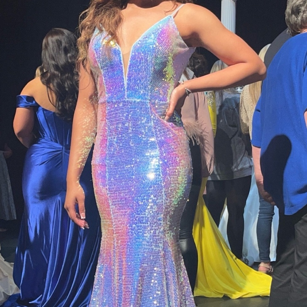 Iridescent Sequin Prom Dress